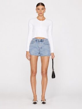 WeWoreWhat Denim High Rise Short in Midi Wash Size 25